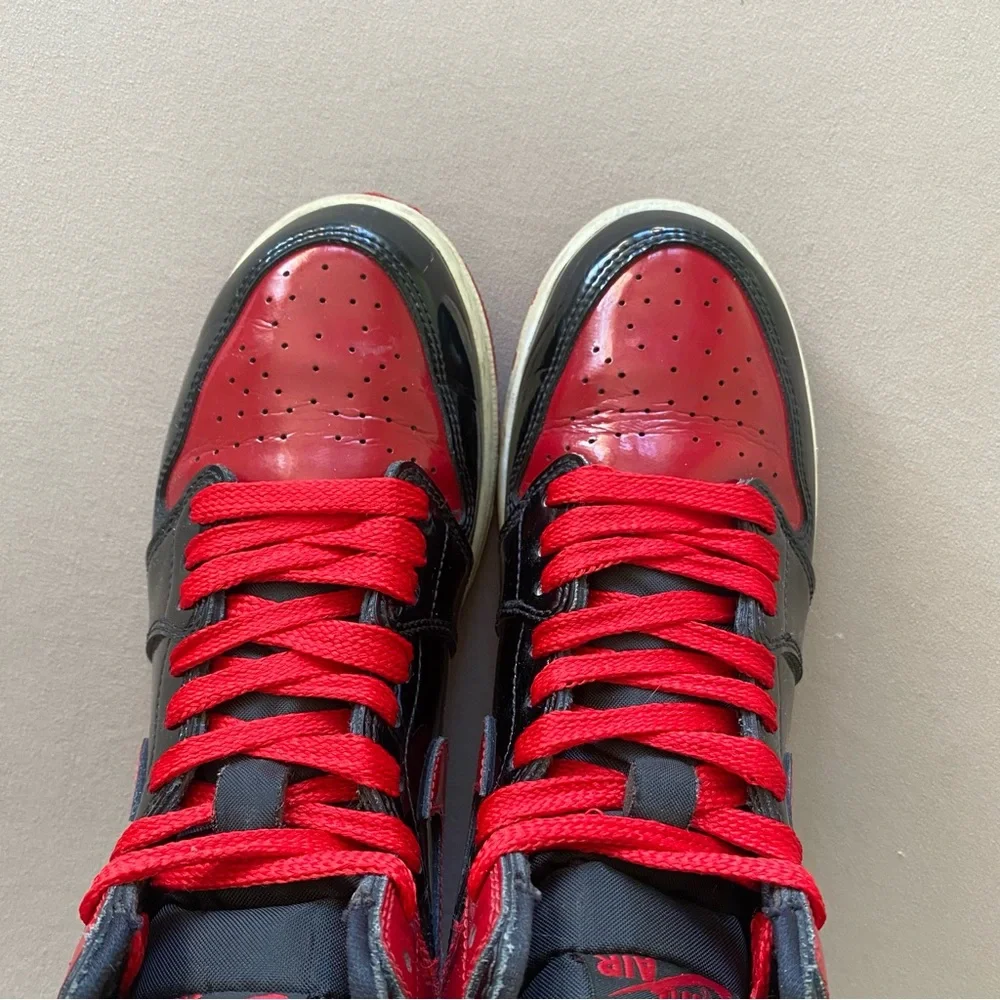 Jordan Men’s High Top Sneakers in Red and Black